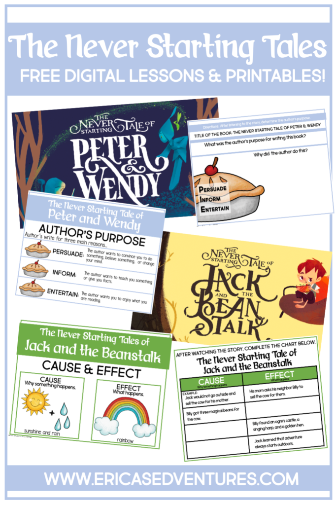 Free Digital Lessons and Printables based on The Never Starting Tales