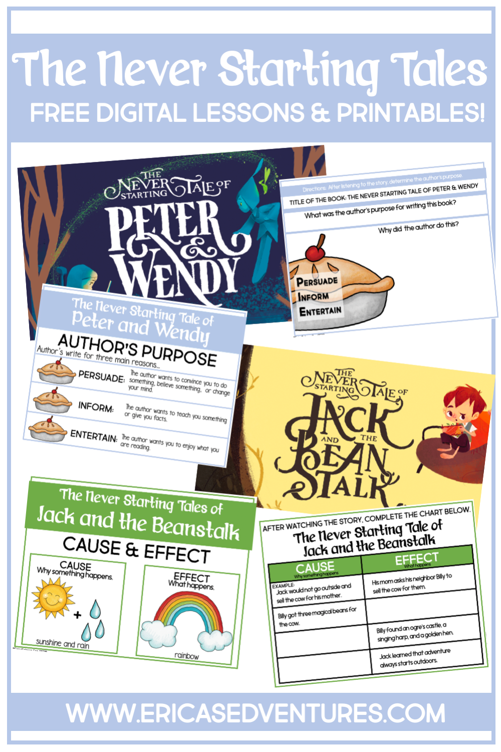 The Never Starting Tales: Free Digital Lessons and Printable Activities