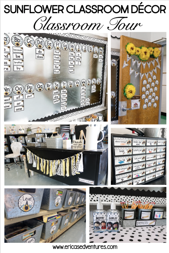Sunflower and Dots Classroom Decor Room Tour