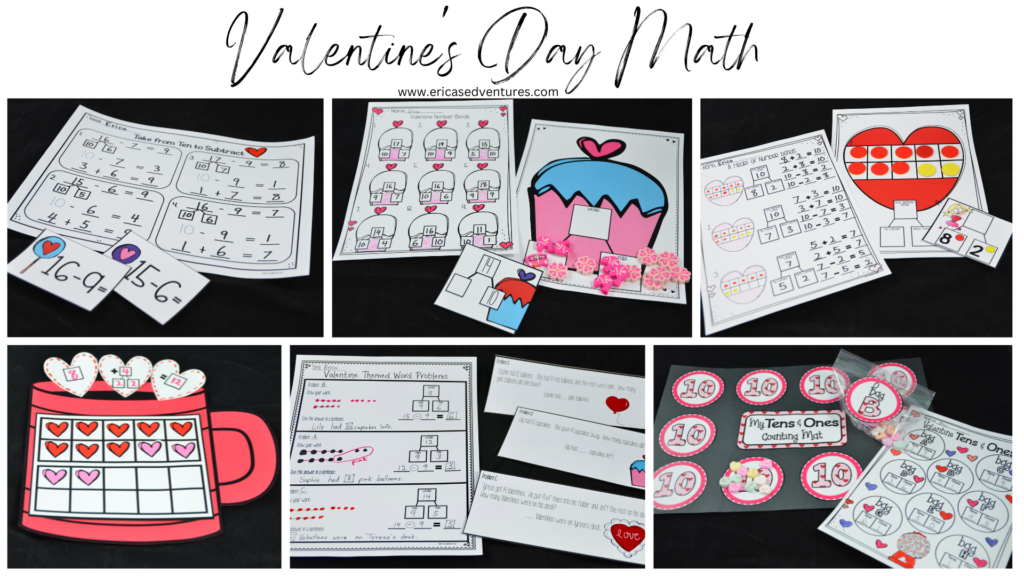 Valentine's Day Math Centers for First Grade