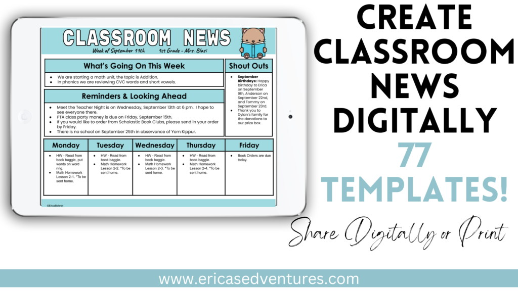 Classroom News Templates