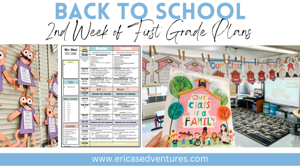 Back to school Second Week of First Grade Plans