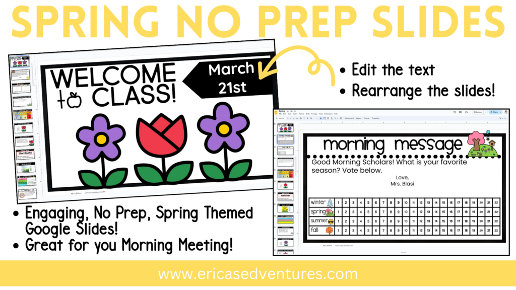 No prep - spring themed slides for the classroom. 