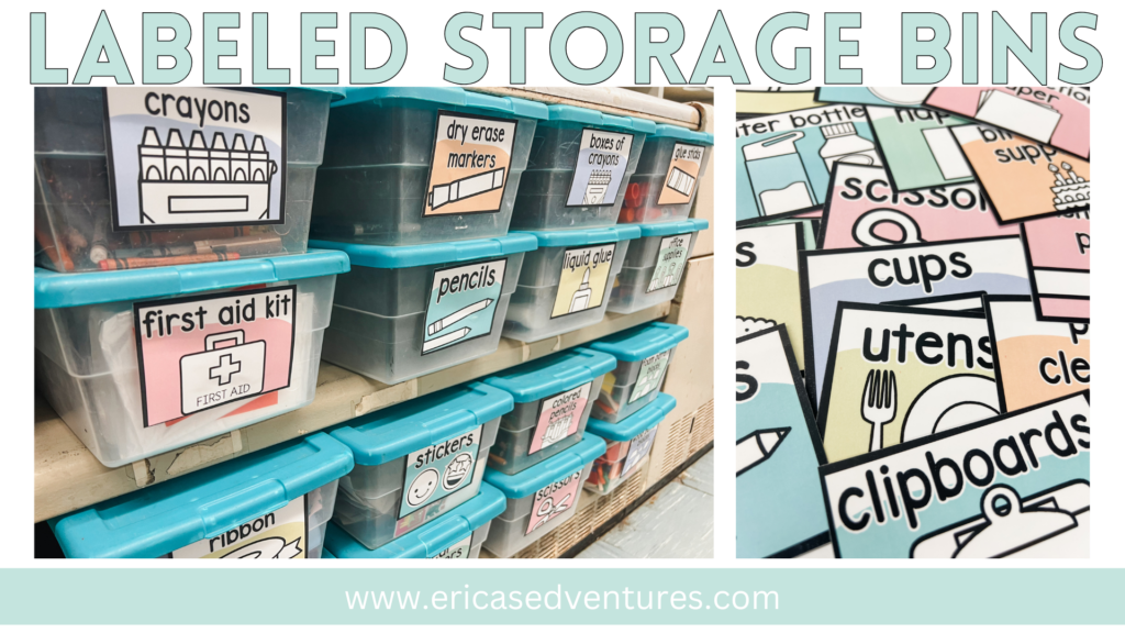 Pastel Labeled Storage Bins