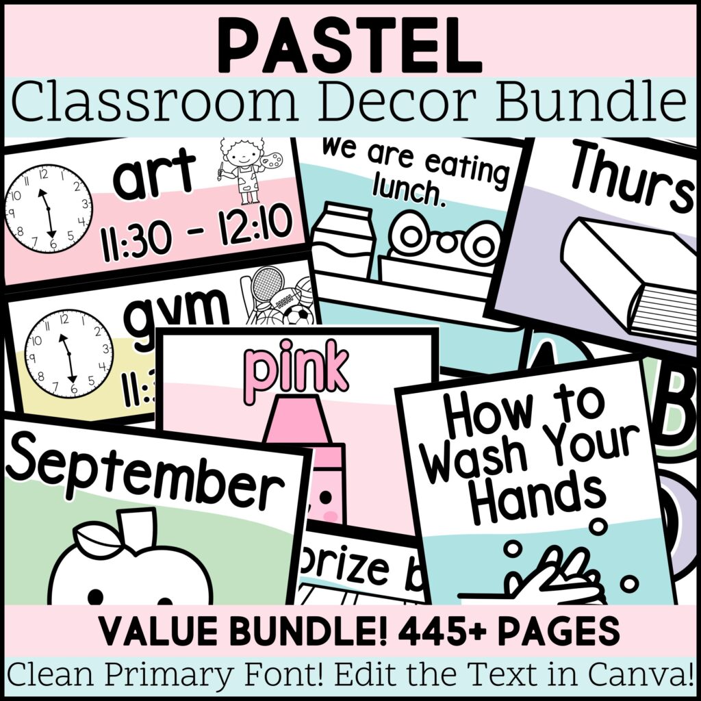 Pastel Classroom Decor Value Bundle